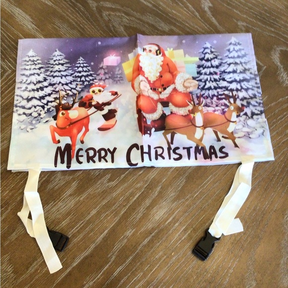 1pc Merry Christmas Holiday Santa Claus & Reindeer Sleigh Mailbox Cover - Picture 2 of 5
